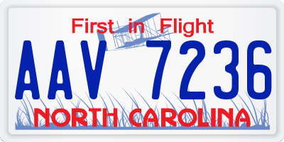 NC license plate AAV7236