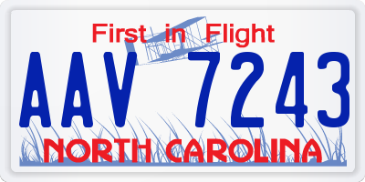 NC license plate AAV7243