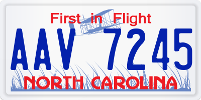 NC license plate AAV7245