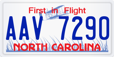 NC license plate AAV7290