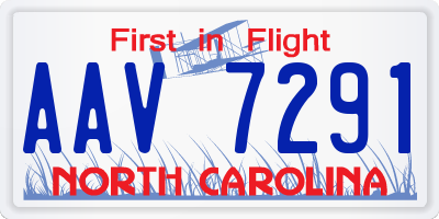 NC license plate AAV7291