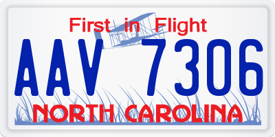 NC license plate AAV7306