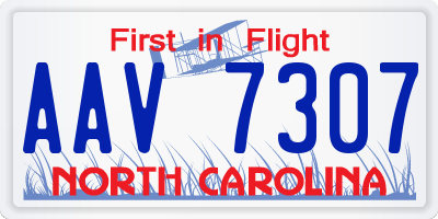 NC license plate AAV7307