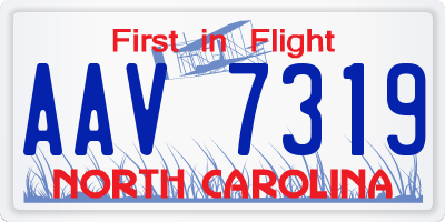 NC license plate AAV7319