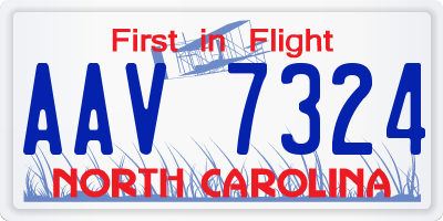 NC license plate AAV7324