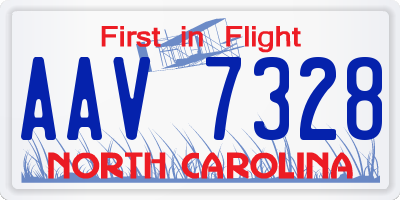NC license plate AAV7328