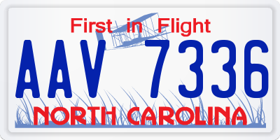 NC license plate AAV7336