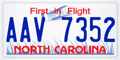 NC license plate AAV7352