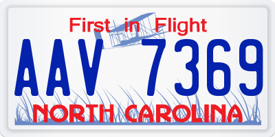 NC license plate AAV7369