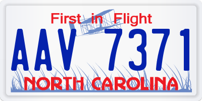 NC license plate AAV7371