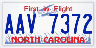 NC license plate AAV7372