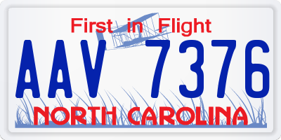 NC license plate AAV7376