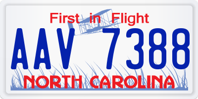 NC license plate AAV7388