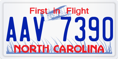 NC license plate AAV7390