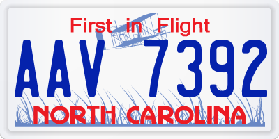 NC license plate AAV7392