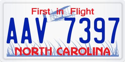 NC license plate AAV7397
