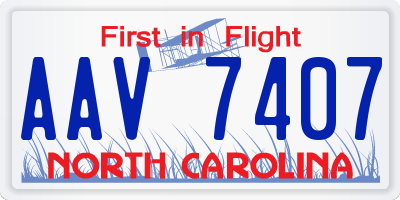 NC license plate AAV7407