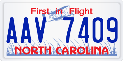 NC license plate AAV7409