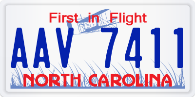 NC license plate AAV7411