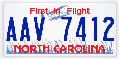 NC license plate AAV7412
