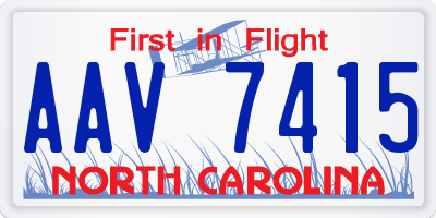 NC license plate AAV7415