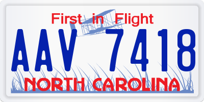 NC license plate AAV7418