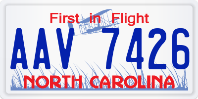 NC license plate AAV7426