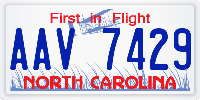 NC license plate AAV7429
