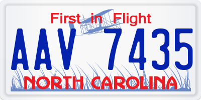 NC license plate AAV7435