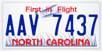 NC license plate AAV7437