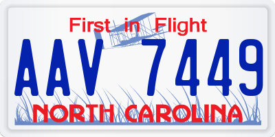 NC license plate AAV7449
