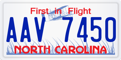 NC license plate AAV7450