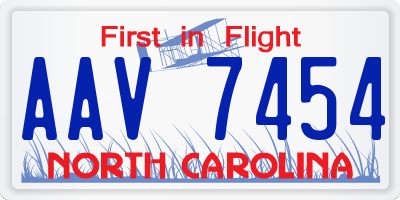 NC license plate AAV7454