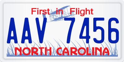 NC license plate AAV7456
