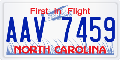 NC license plate AAV7459