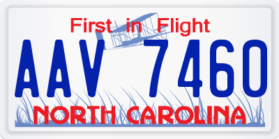 NC license plate AAV7460