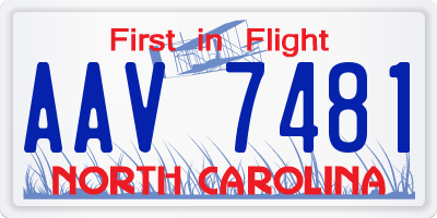 NC license plate AAV7481