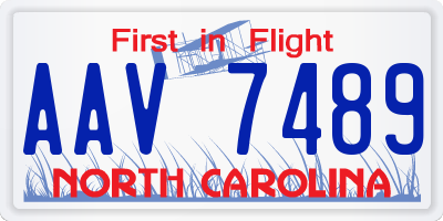 NC license plate AAV7489