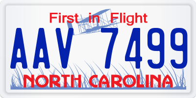 NC license plate AAV7499