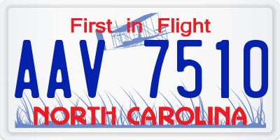 NC license plate AAV7510