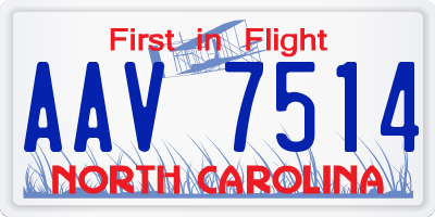 NC license plate AAV7514