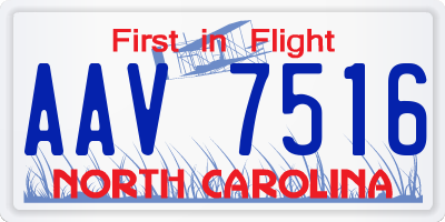 NC license plate AAV7516