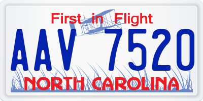 NC license plate AAV7520