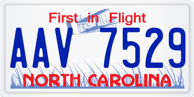 NC license plate AAV7529