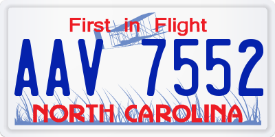 NC license plate AAV7552