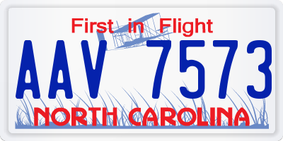 NC license plate AAV7573