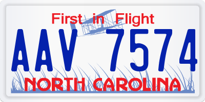 NC license plate AAV7574
