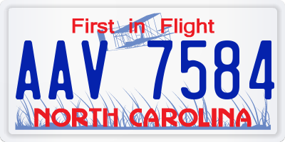 NC license plate AAV7584