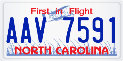 NC license plate AAV7591