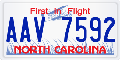 NC license plate AAV7592